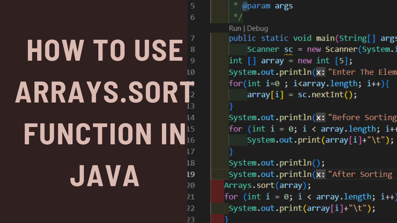 How To Use Arrays.sort Function In Java